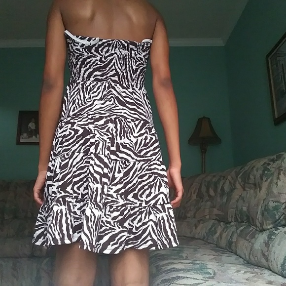 Strapless Chesley Zebra Print Dress - Picture 5 of 5